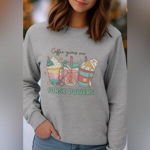 Coffee gives me nurse powers long sleeved top